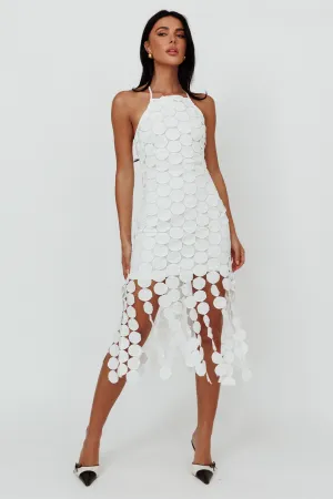 Taking Chances Halterneck Circle Mini Dress White