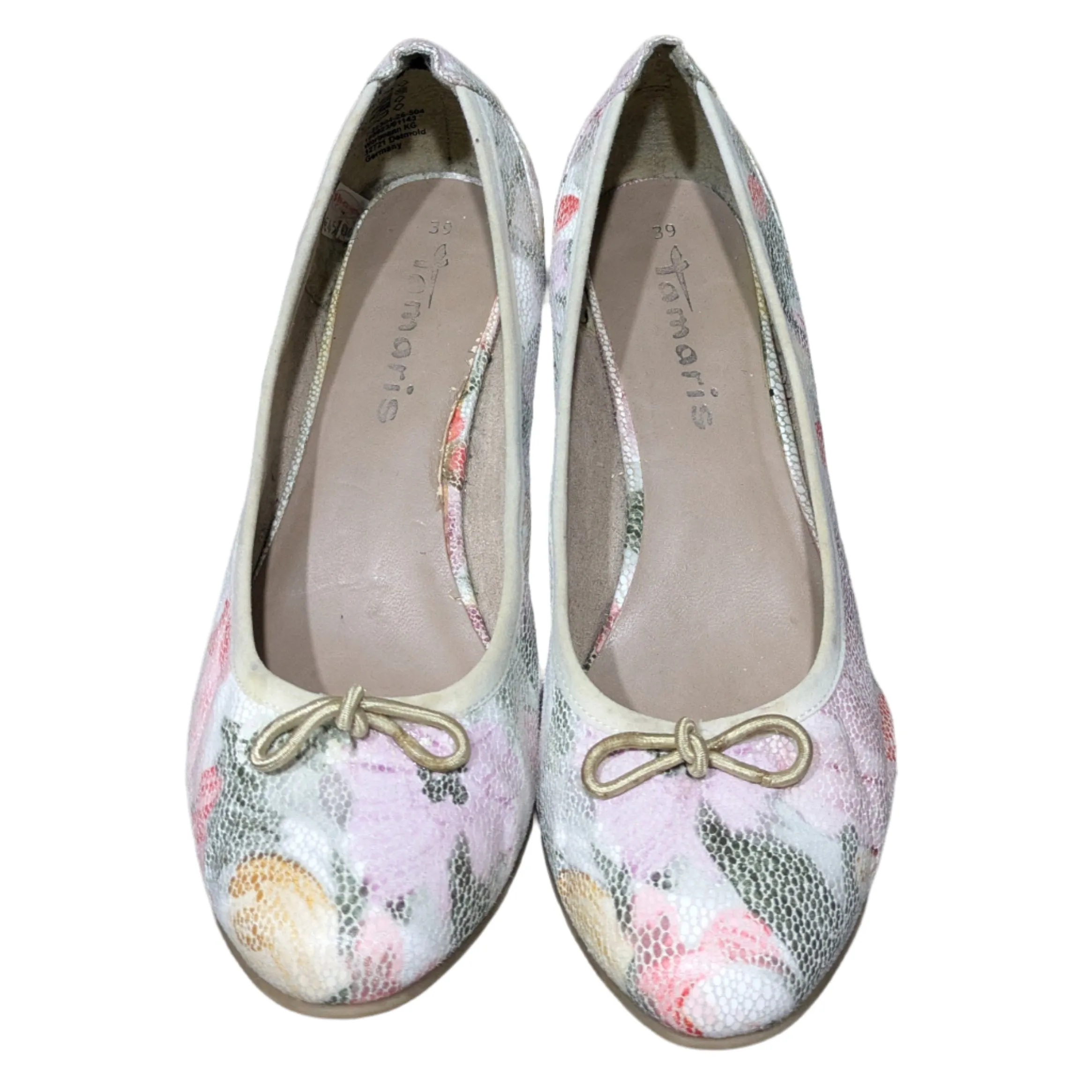 Tamaris Court Shoes with Floral Design and Wedge Heel Size UK 6 / EU 39 / US 8