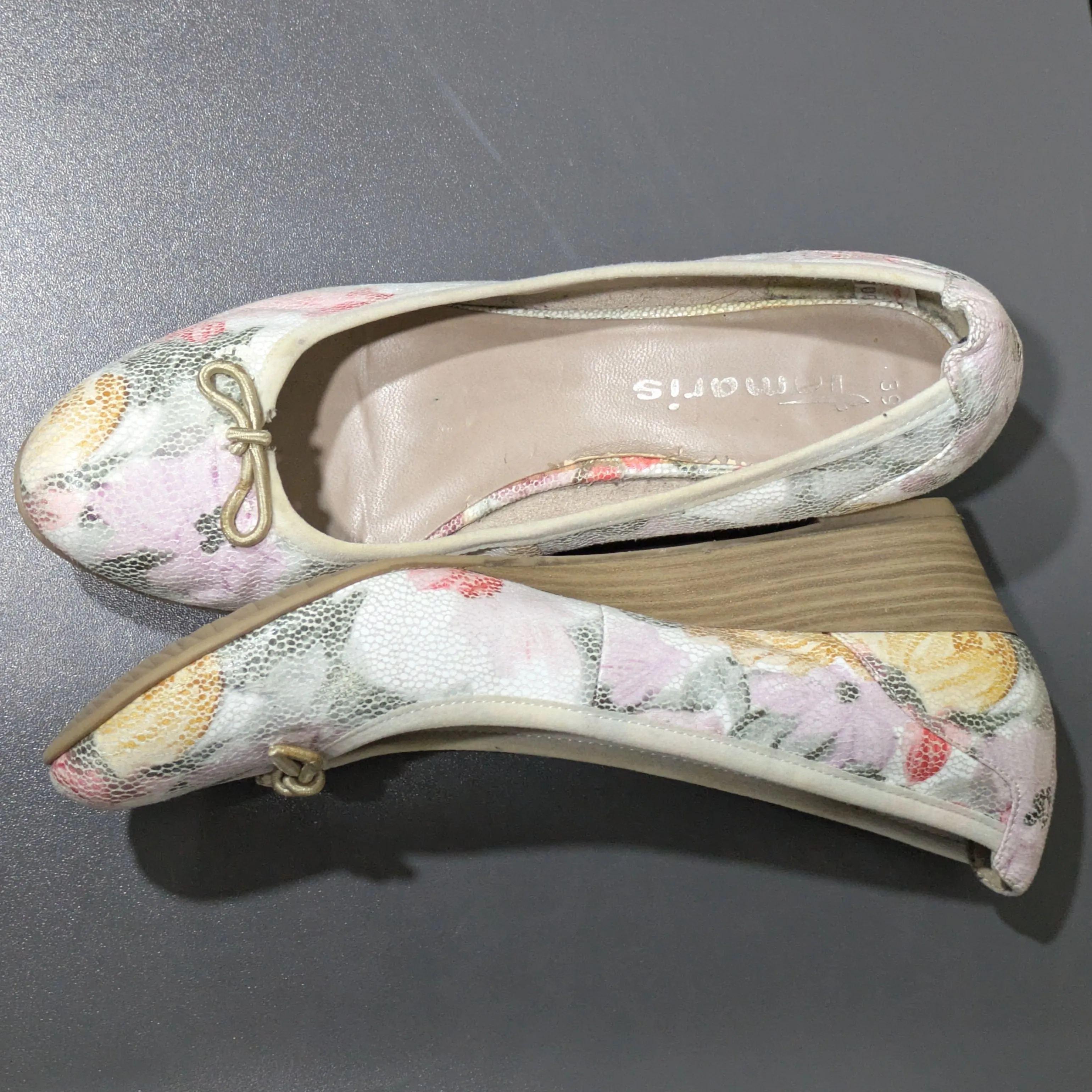 Tamaris Court Shoes with Floral Design and Wedge Heel Size UK 6 / EU 39 / US 8