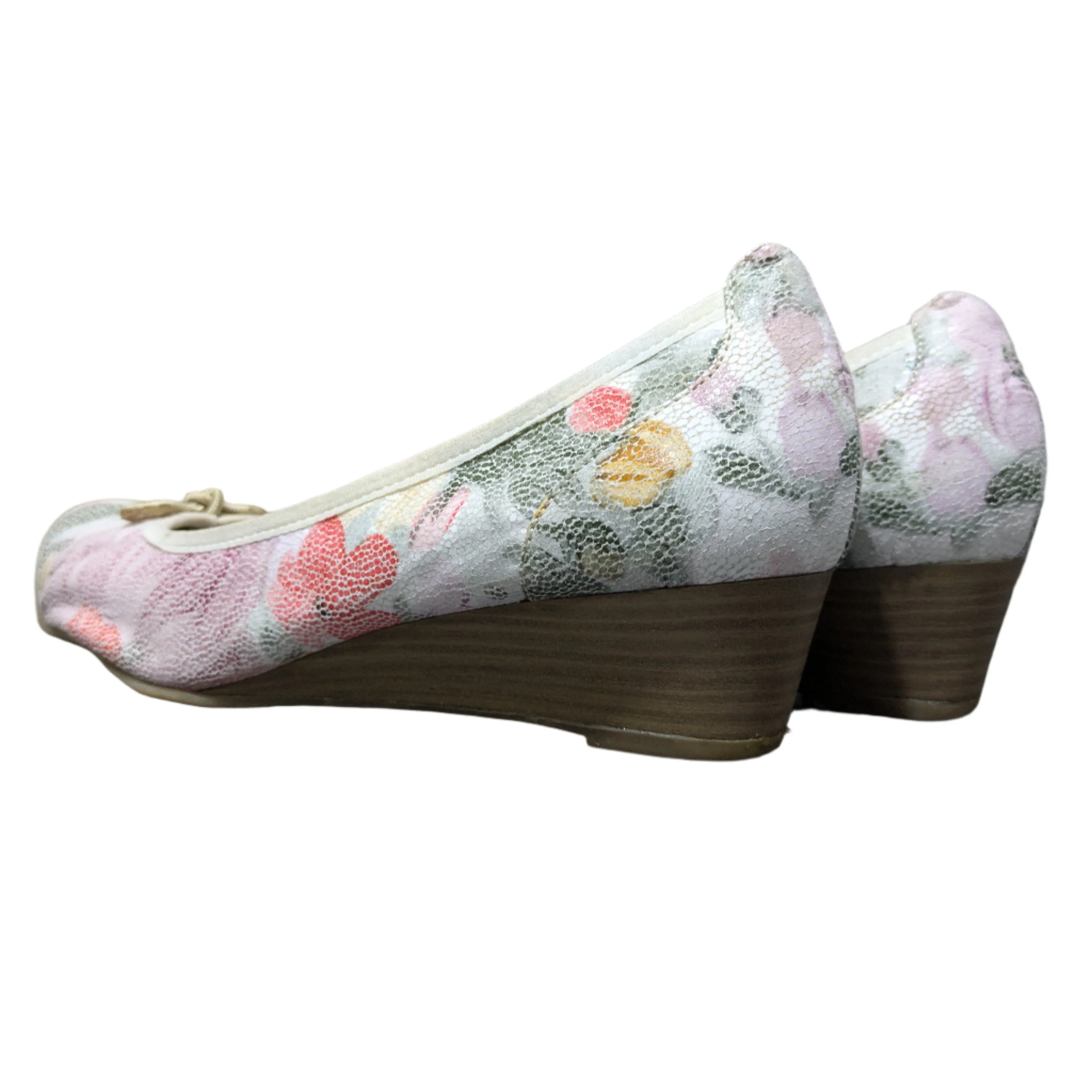 Tamaris Court Shoes with Floral Design and Wedge Heel Size UK 6 / EU 39 / US 8