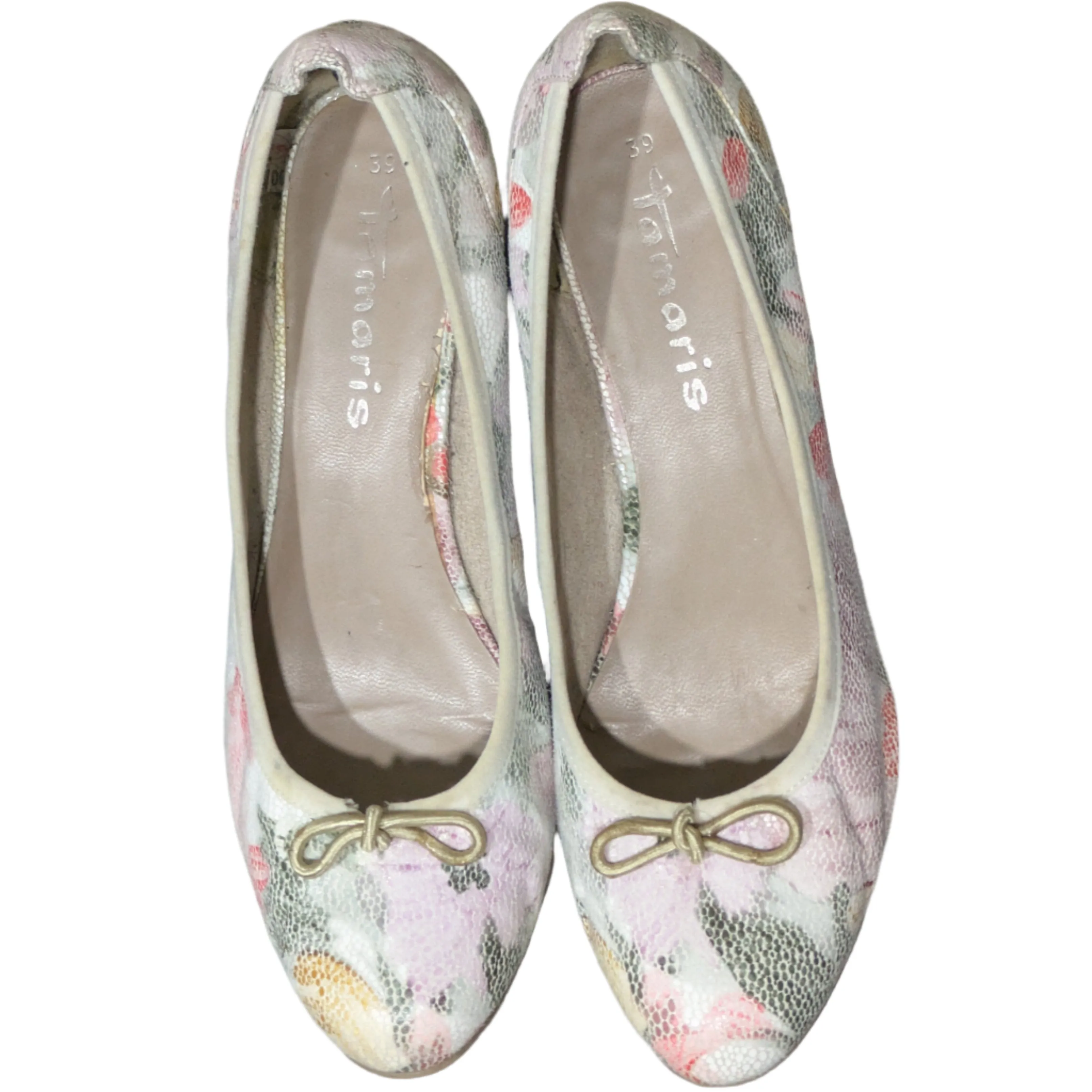 Tamaris Court Shoes with Floral Design and Wedge Heel Size UK 6 / EU 39 / US 8