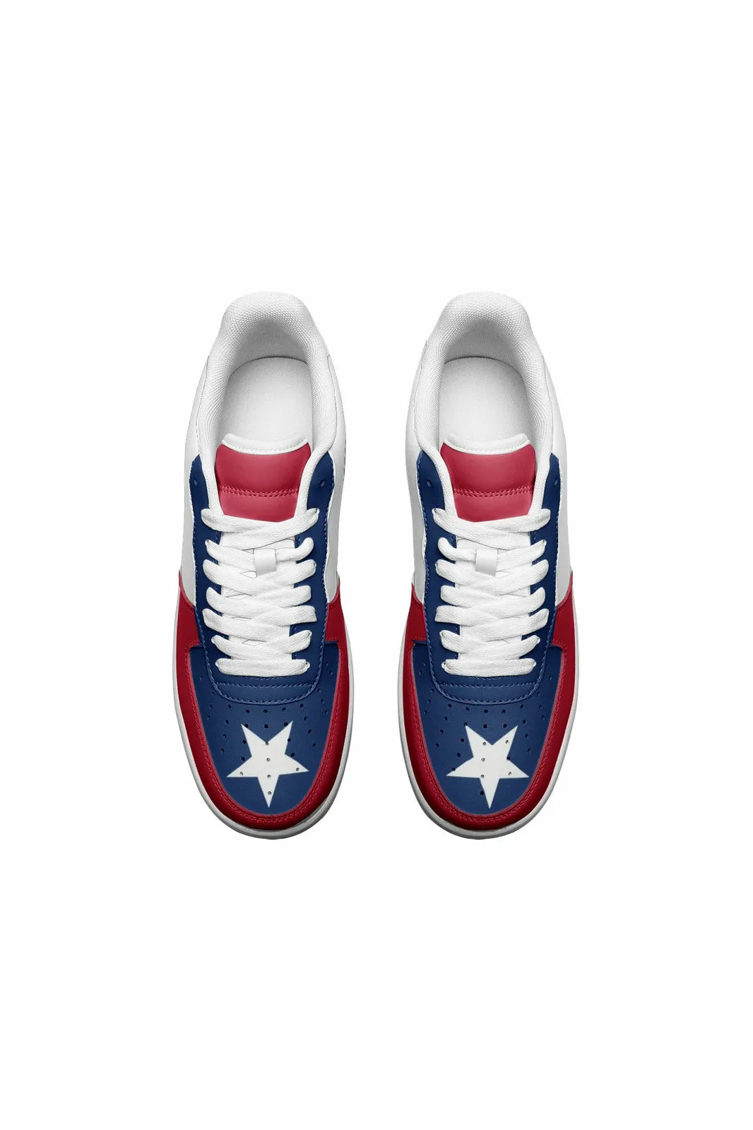 Texas Flag Unisex Low Top Leather Sneakers