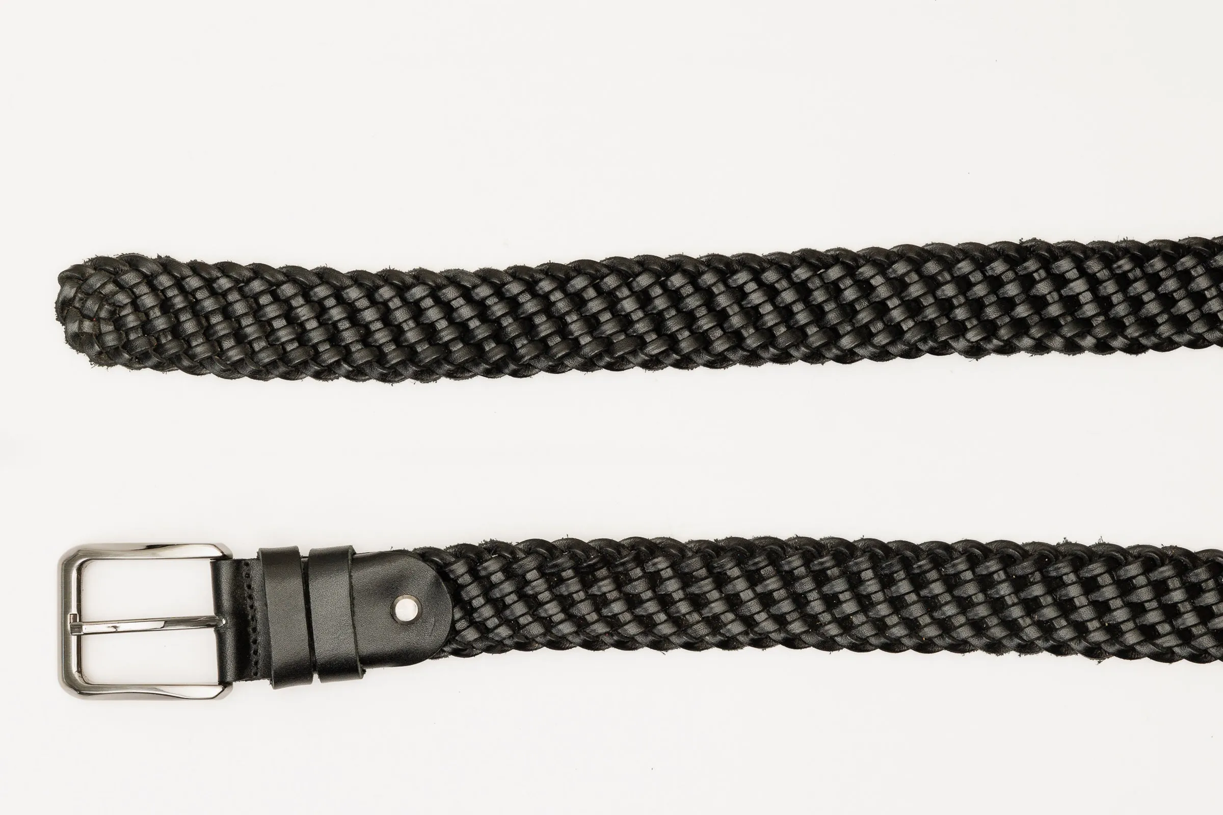 The Mclean Woven Black Color Leather Belt