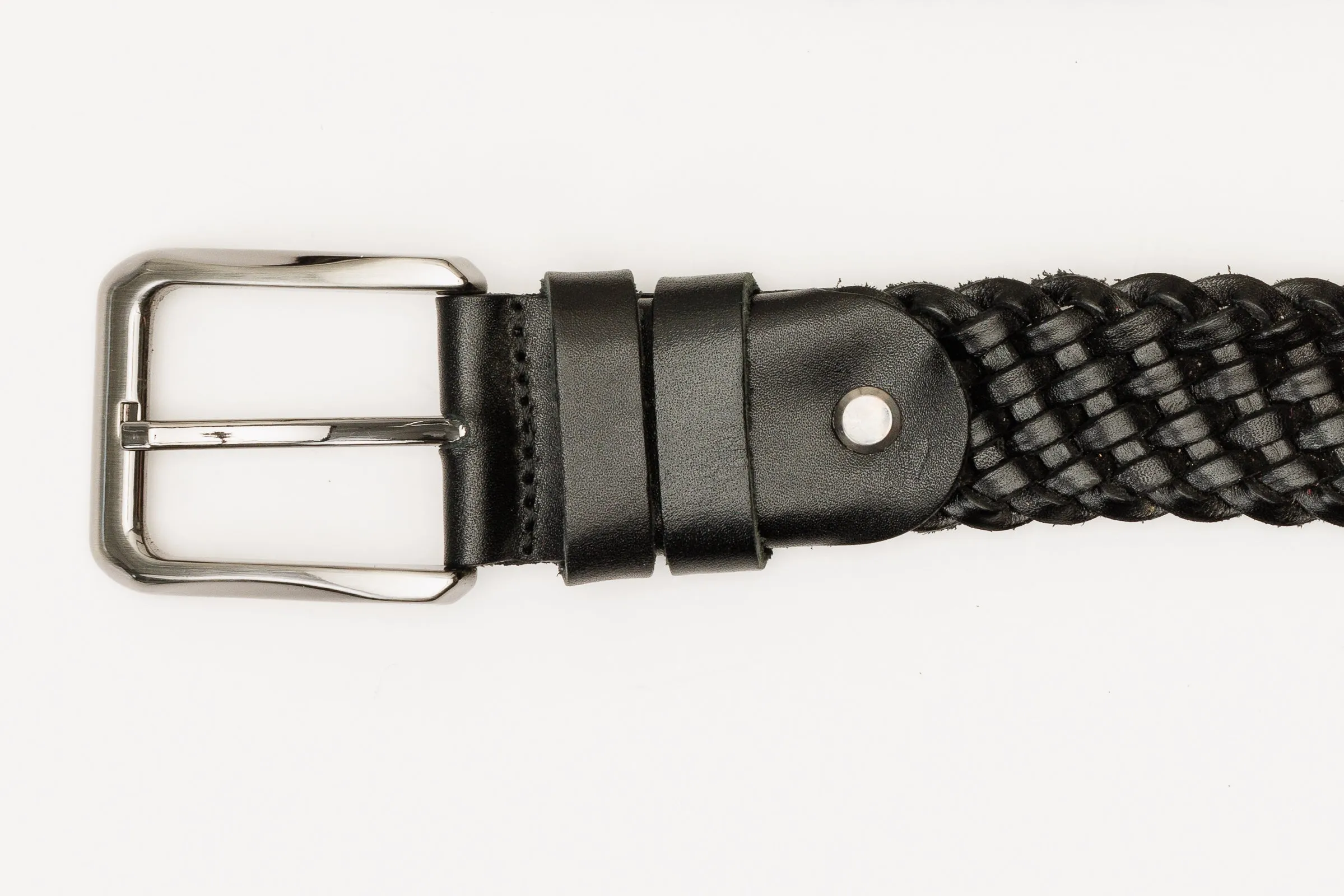 The Mclean Woven Black Color Leather Belt