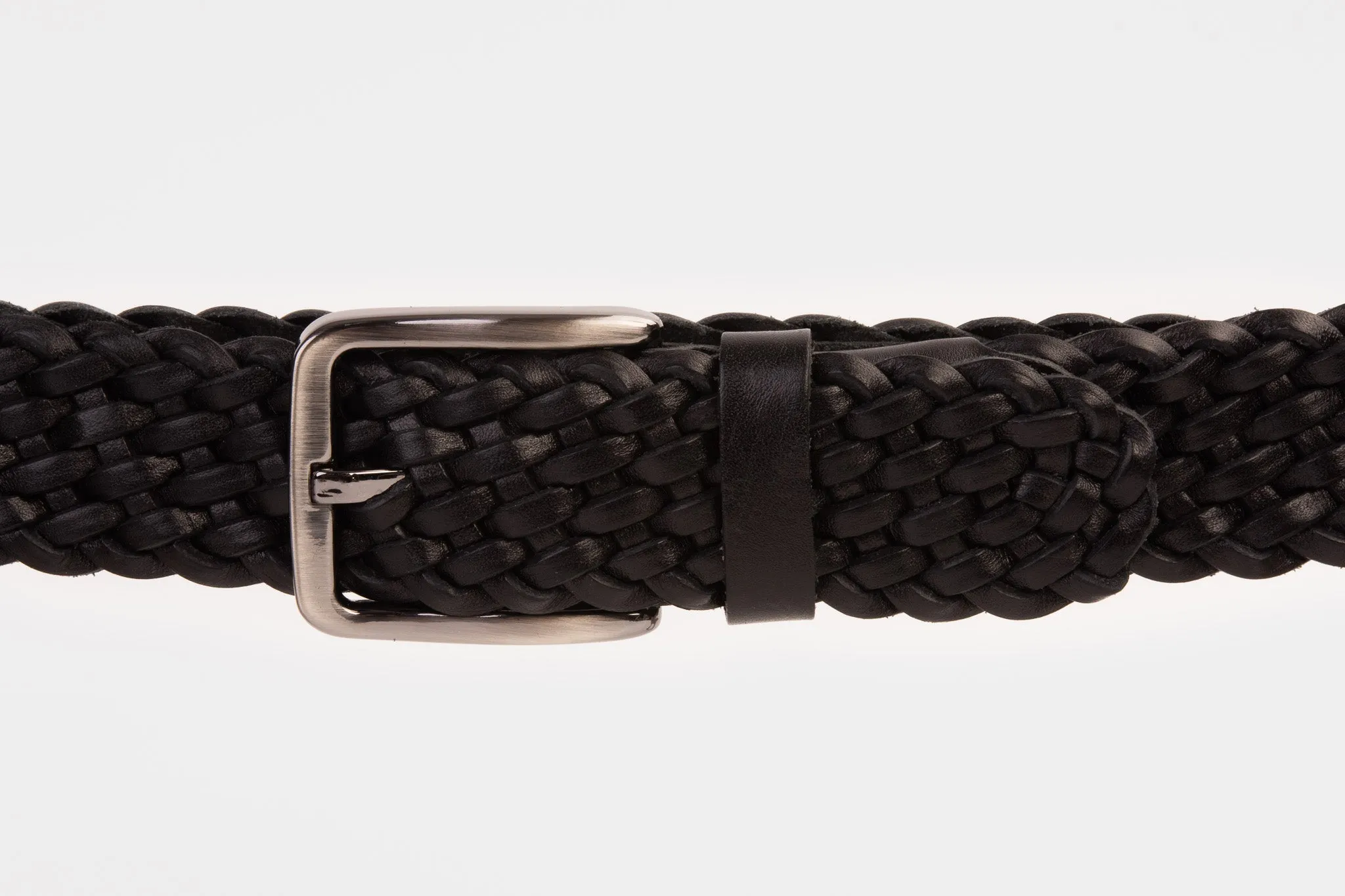 The Mclean Woven Black Color Leather Belt