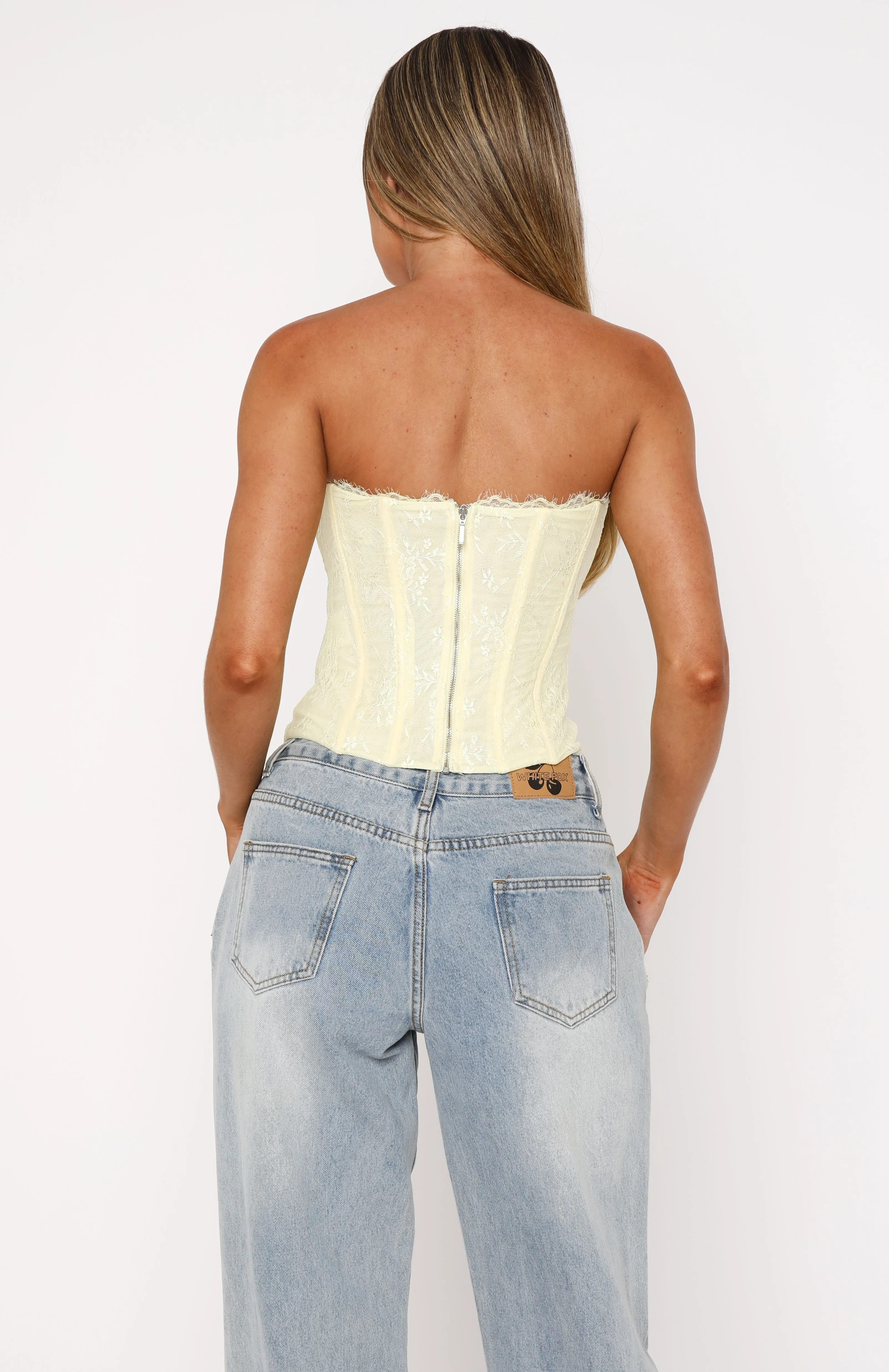 The Old Days Strapless Bustier Lemon