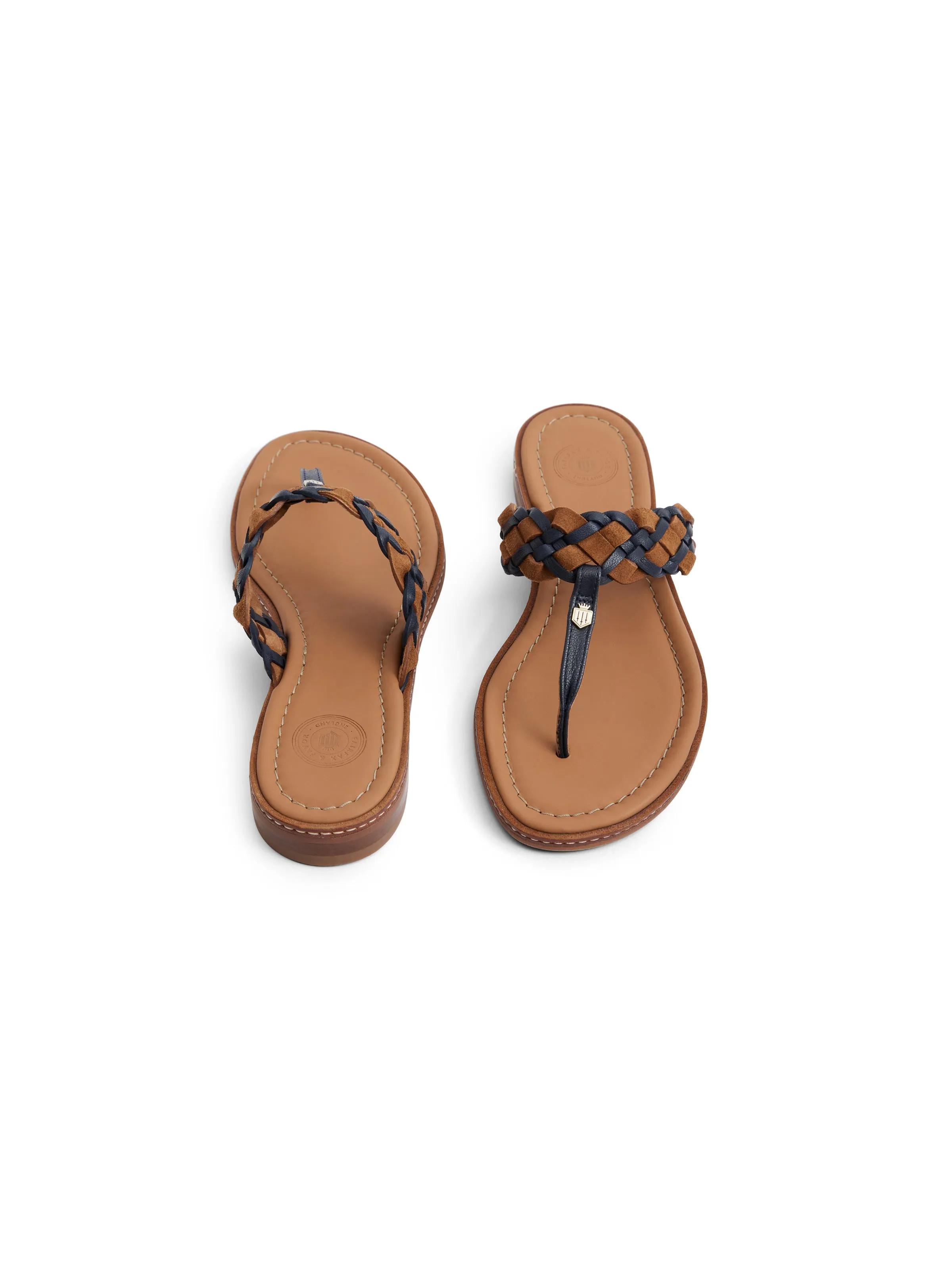 Tuscany Sandal - Tan & Navy Leather