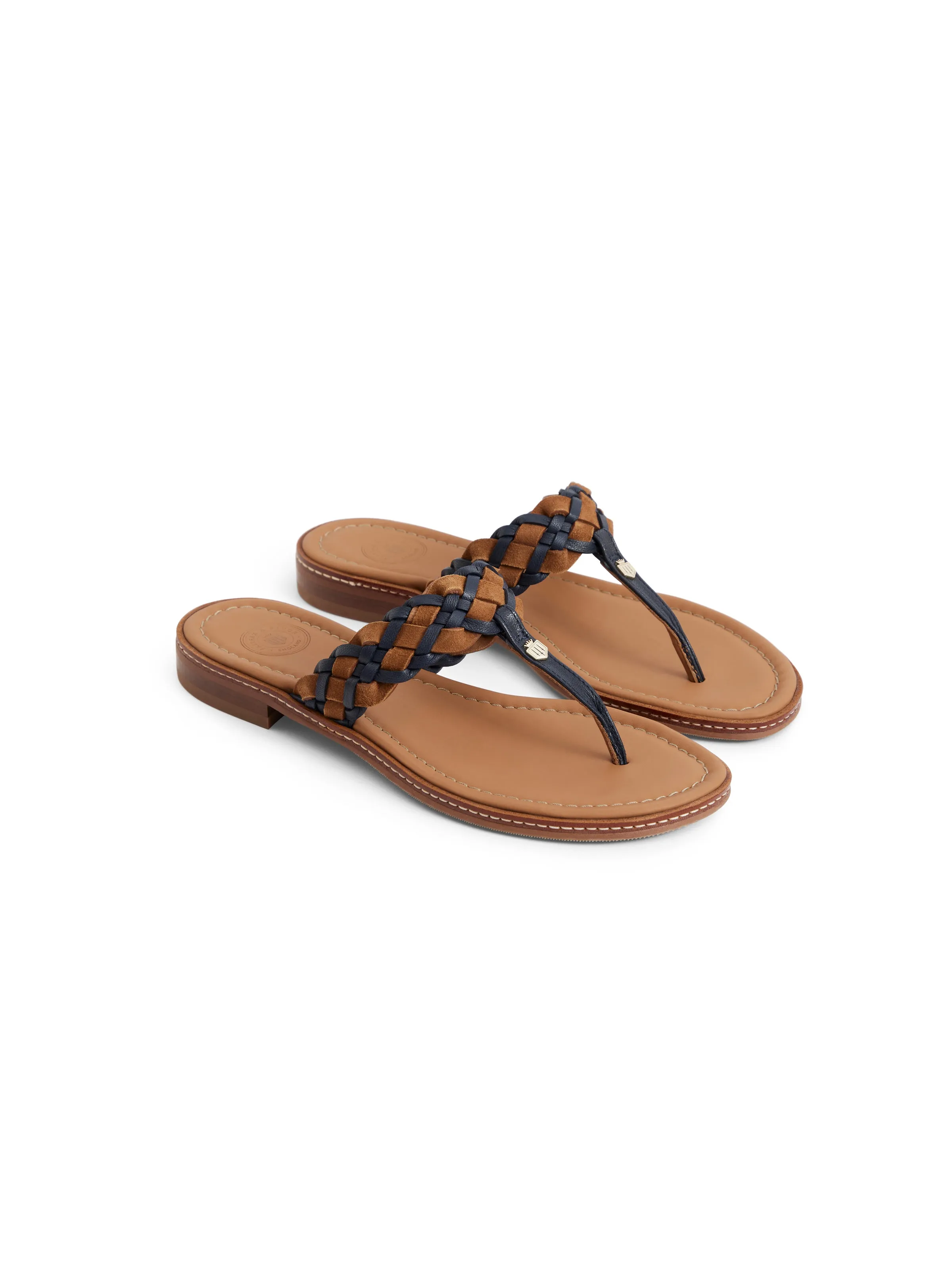 Tuscany Sandal - Tan & Navy Leather