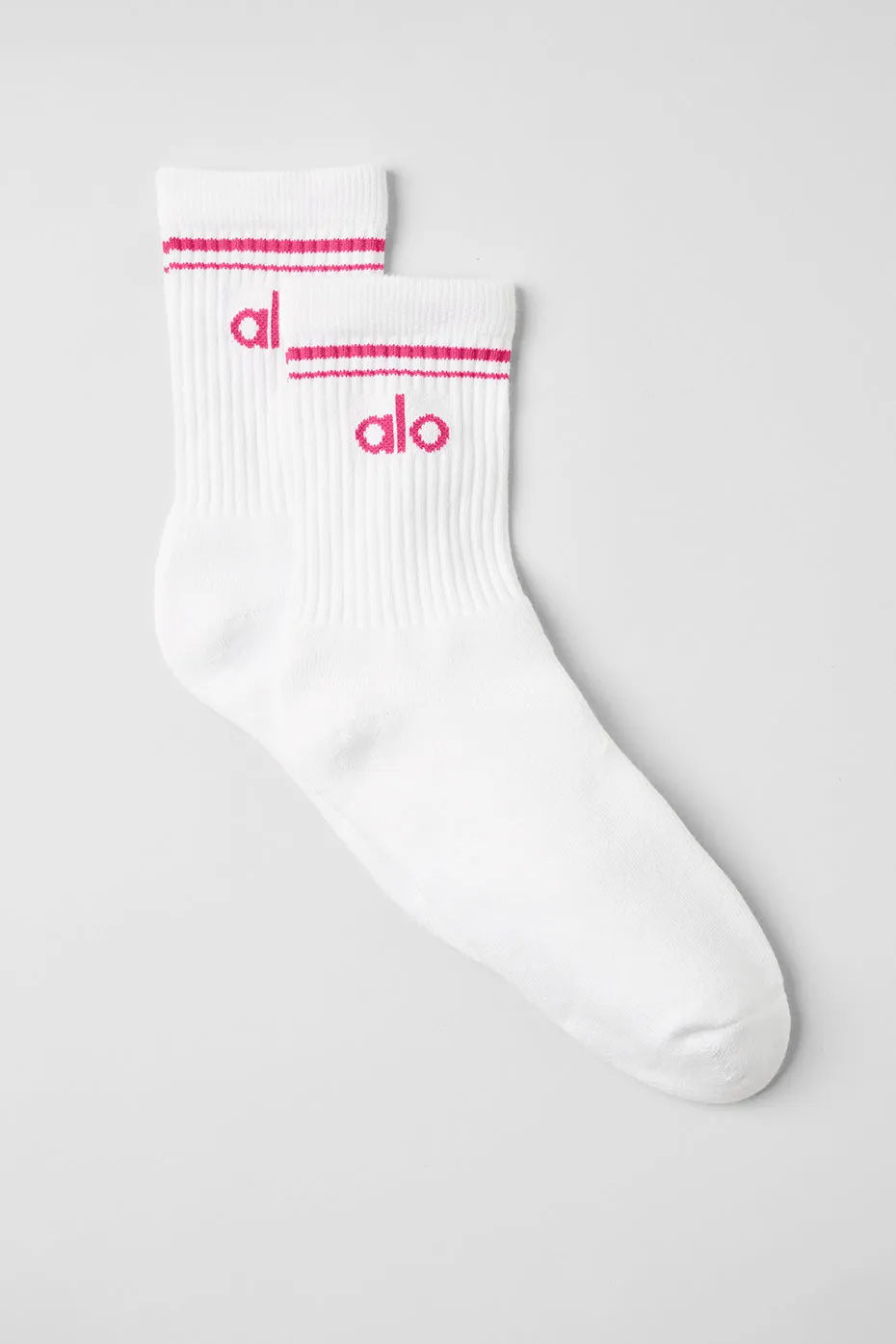 Unisex Half-Crew Throwback Sock - White/Pink Summer Crush