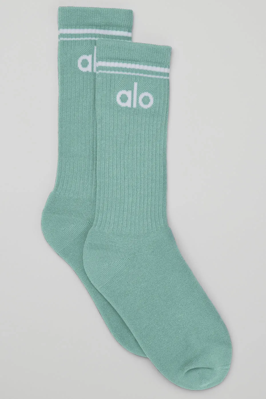 Unisex Throwback Sock - Light Blue Agave/White