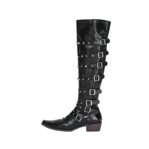 Vanguard Buckle Knee High Boots