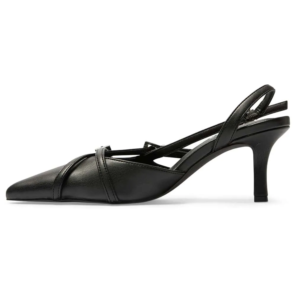 Veronica Heel in Black Smooth