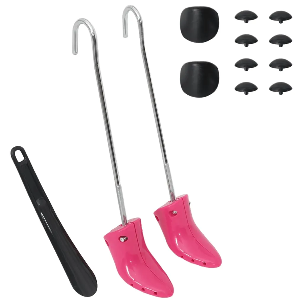 vidaXL Boot Stretchers with Shoe Horn Pink EU 34-40 Plastic