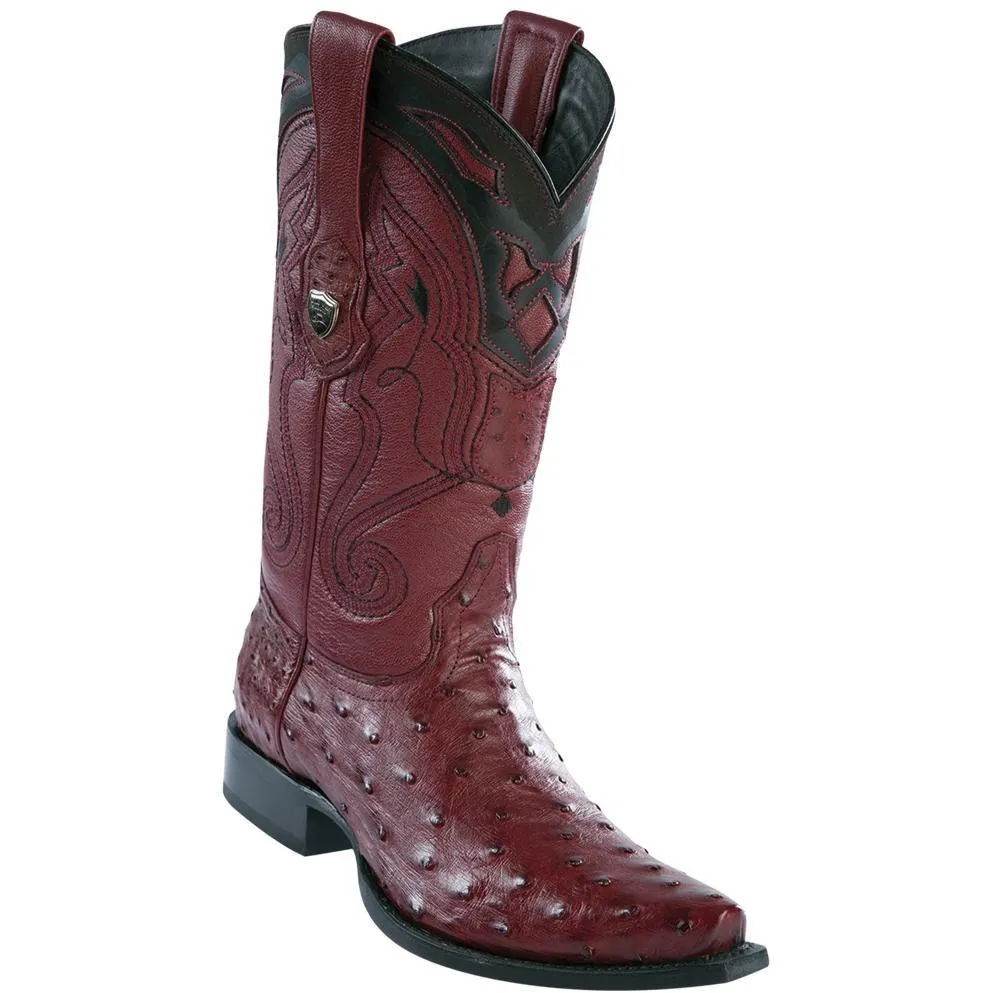 Wild West Boots #2940306 Men's | Color Burgundy | Men’s Wild West Ostrich Boots Dubai Toe Handcrafted