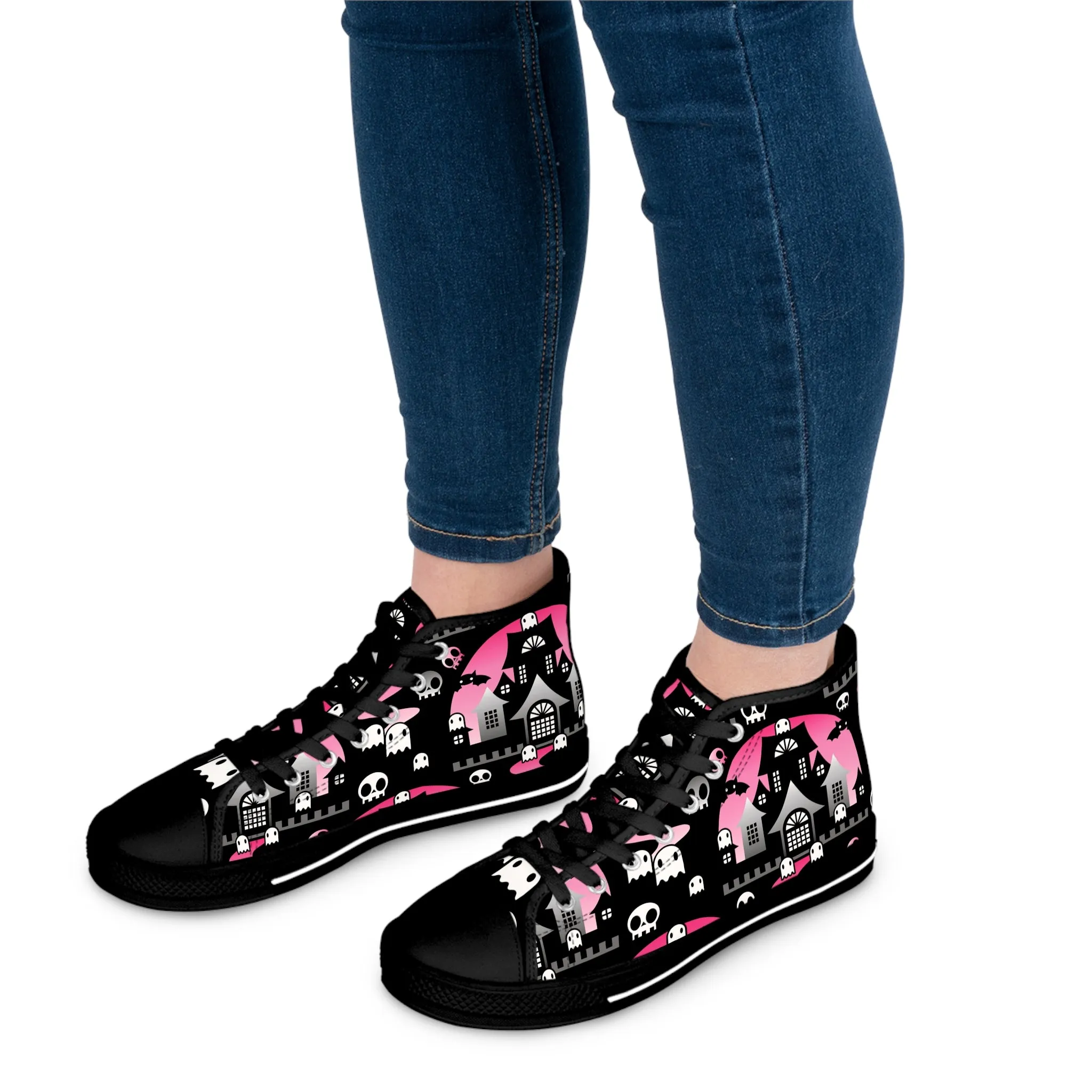 Women's High-Top Sneakers - Boo - Pink