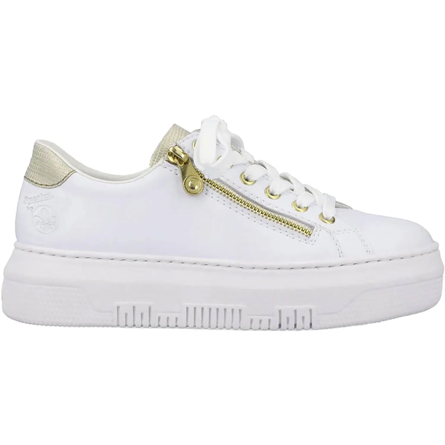 Women's Rieker M1921-80 Enyas 21 Sportweiss/Lightgold Leather