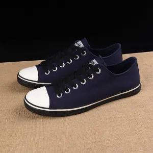 YEELOCA New Fashion Casual Shoes for Men Lace Up Walking Shoes Boys Canvas Shoes Male Solid Color Flats Students Sneakers